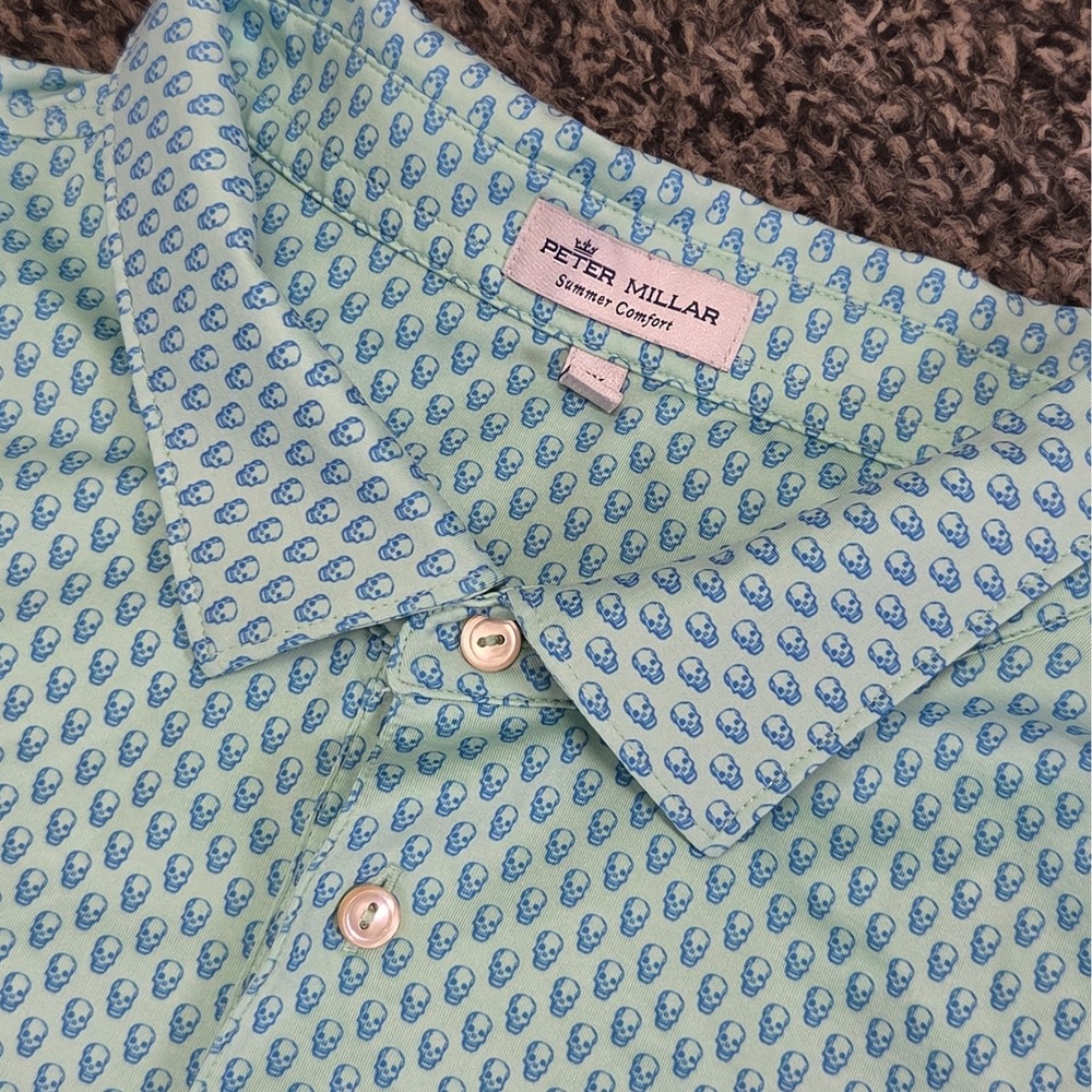 Peter Millar Summer Comfort Polo Golf Seeing Double Skull 3X No Course Logo